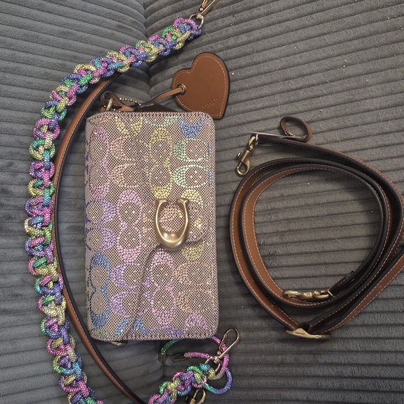 Coach Crystal Rainbow Signature Tabby Shoulder/Crossbody Bag - Picture 6 of 16